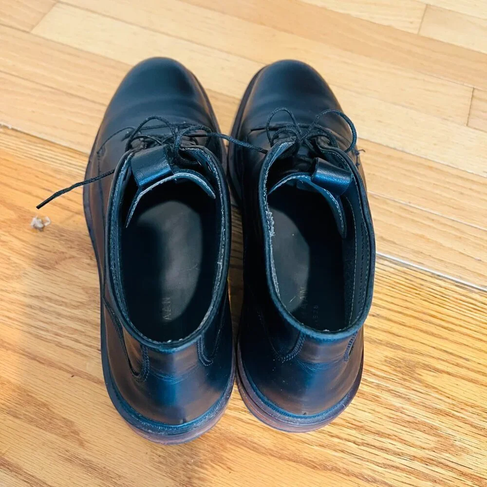 COLE‎ HAAN Grand Boot Black Leather Size 10.5 M Mens Ankle Lace Up Chukka Boots